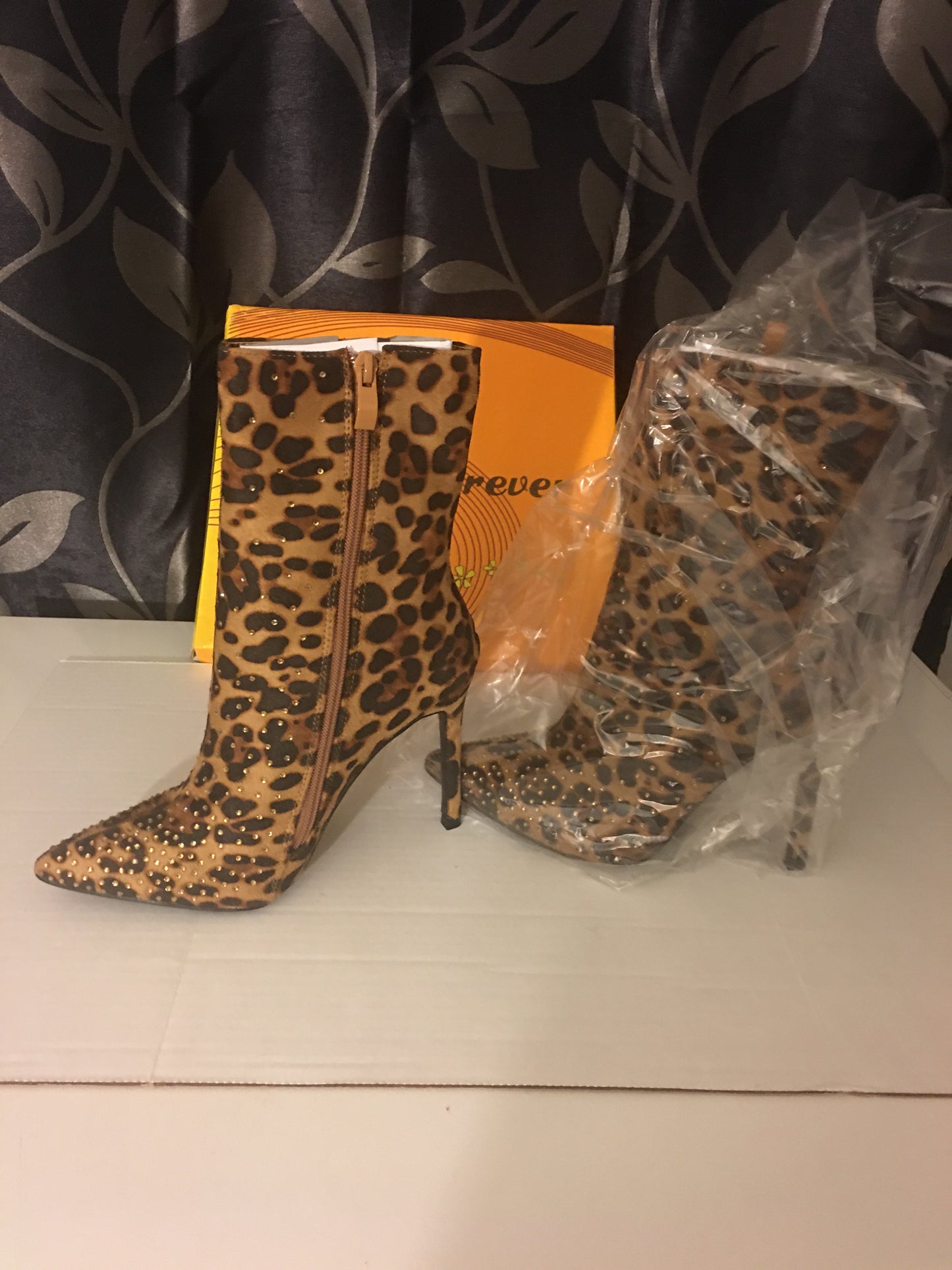 Forever Cat Walk Bootie Leopard Heels