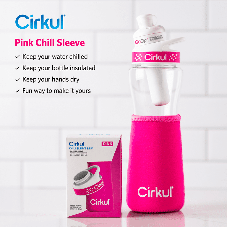 Cirkul Chill Sleeve & Comfort-Grip Lid for 22oz Bottle, Pink
