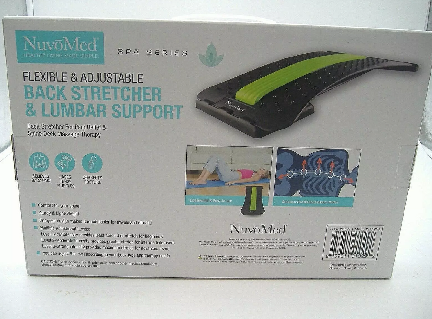 NuvoMed Flexible & Adjustable Back Stretcher & Lumbar Support