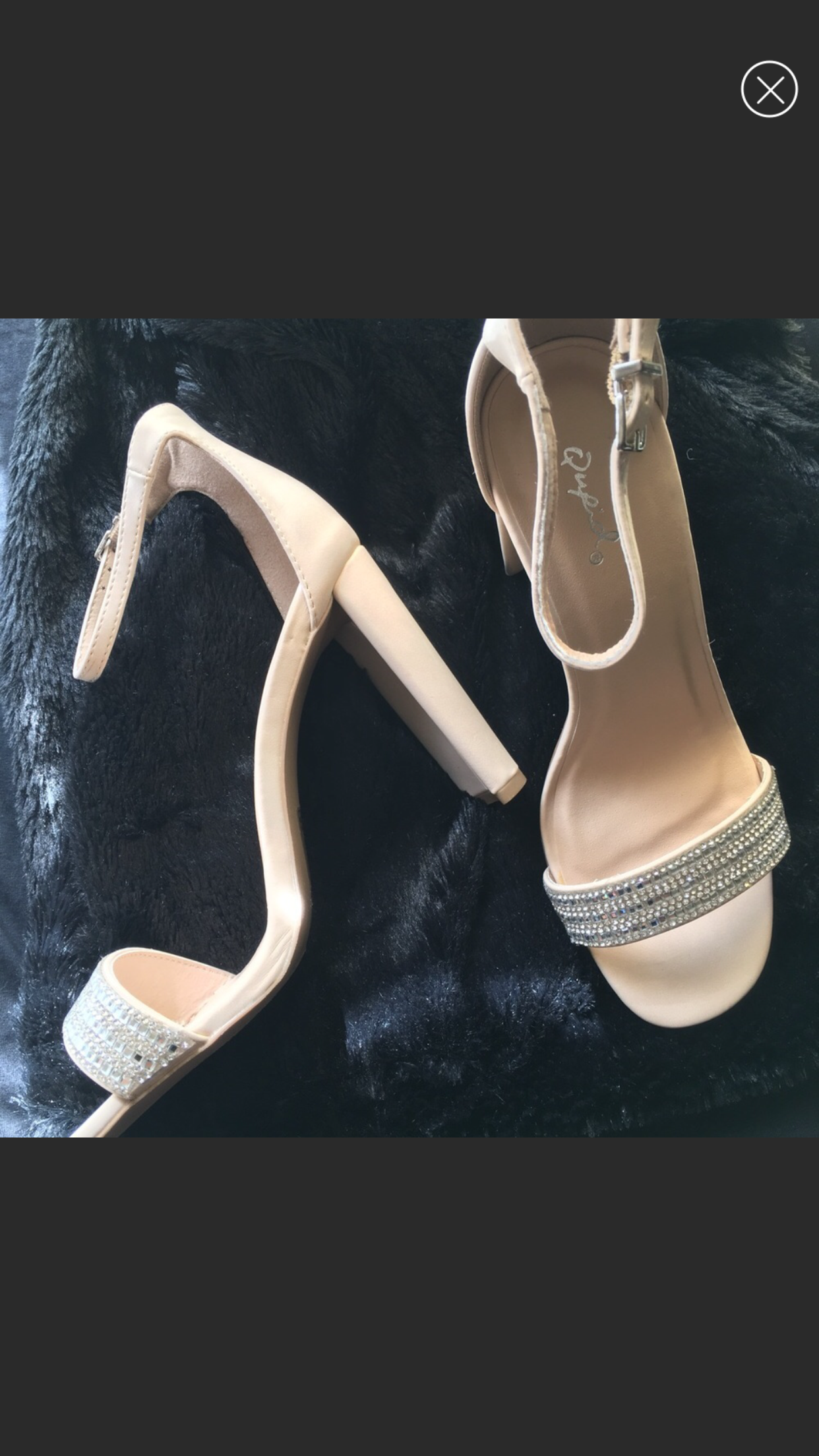 Tan Rhinestone Qupid Heels