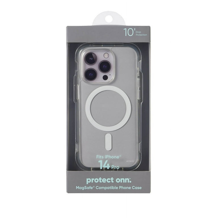 Onn. MagSafe Compatible Phone Case for iPhone 14 Pro Clear