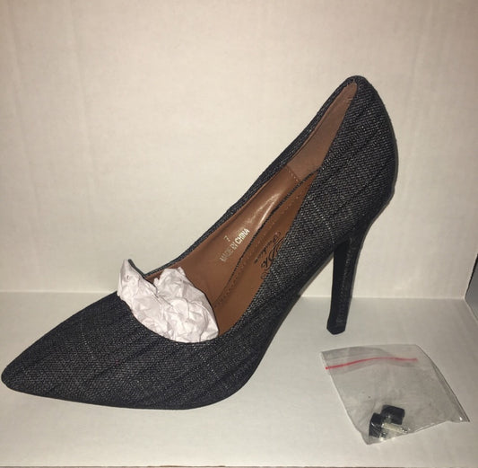 DbDk Fashion Black Jean Denim Heels