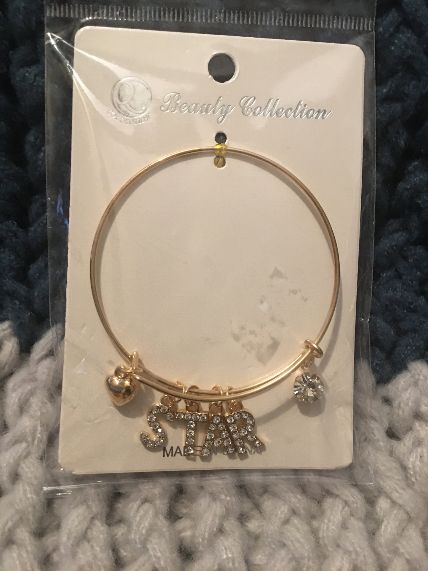 Gold Star Bangle Bracelet
