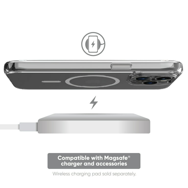 Onn. MagSafe Compatible Phone Case for iPhone 14 Pro Clear