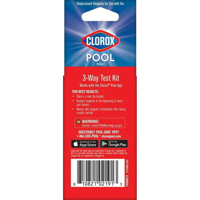 Clorox Pool&Spa 3-Way Reagent Refills for Swimming Pool Water Testing, 1 Count, 0.5 fl oz