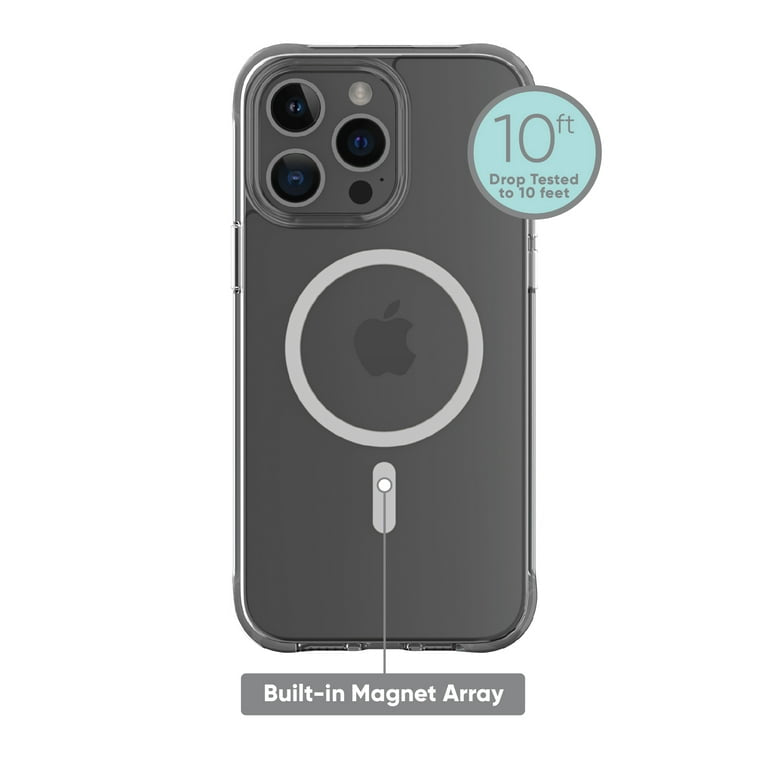 Onn. MagSafe Compatible Phone Case for iPhone 14 Pro Clear