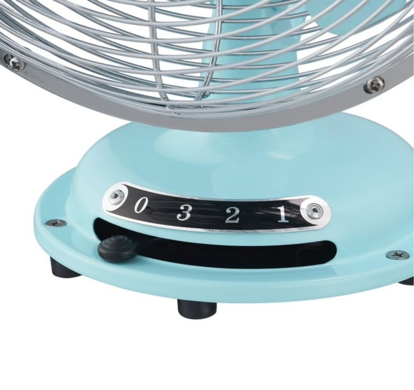 Better Homes & Gardens 8" 3-Speed Mint Retro Metal Tiltable-Head Oscillating New Table Fan