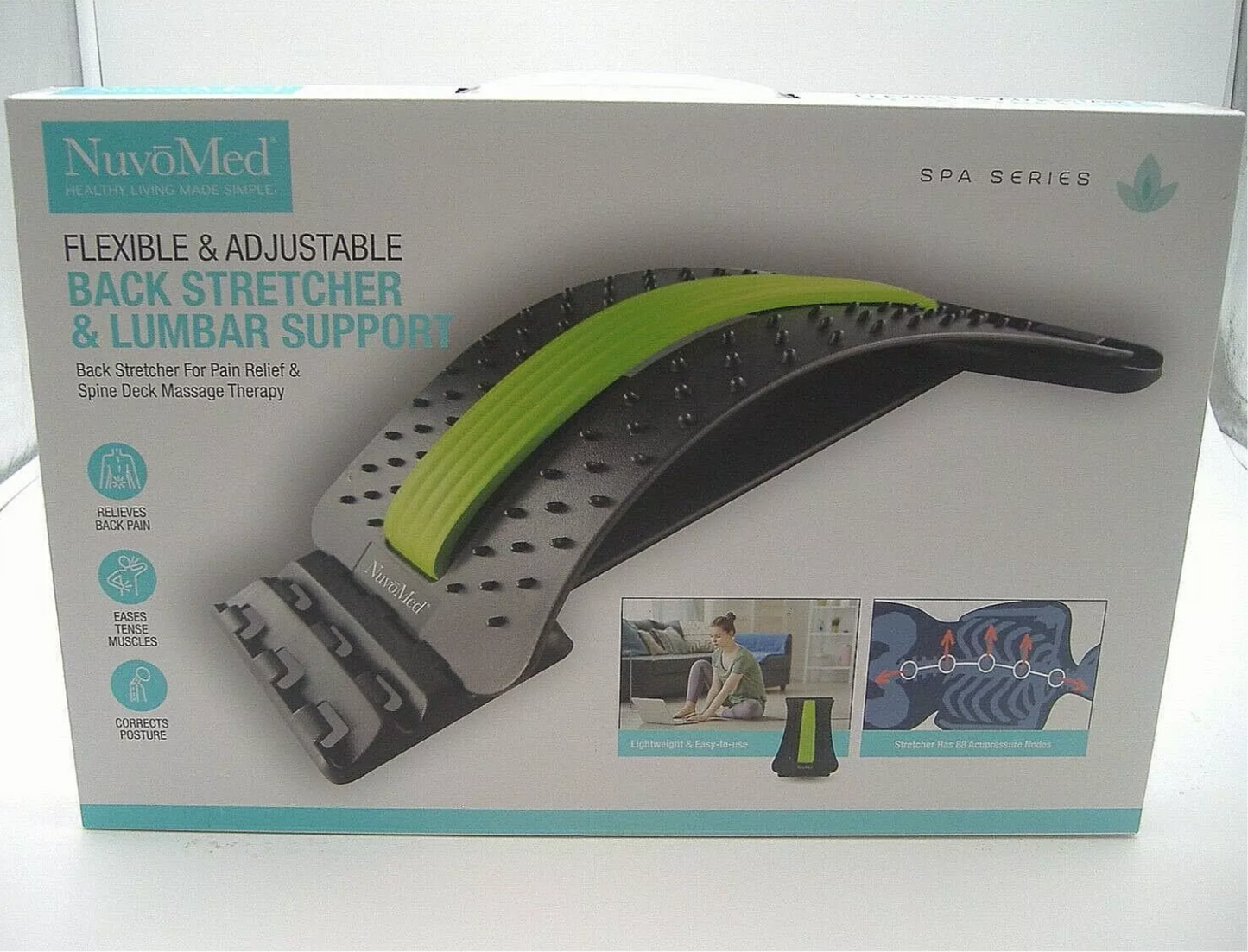 NuvoMed Flexible & Adjustable Back Stretcher & Lumbar Support