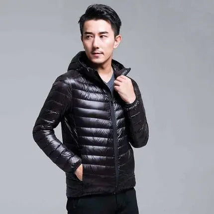 Men's All-Season Ultra Lightweight Packable Down Jacket Water and Wind-Resistant Breathable Coat Big Size Men Hoodies Jackets
