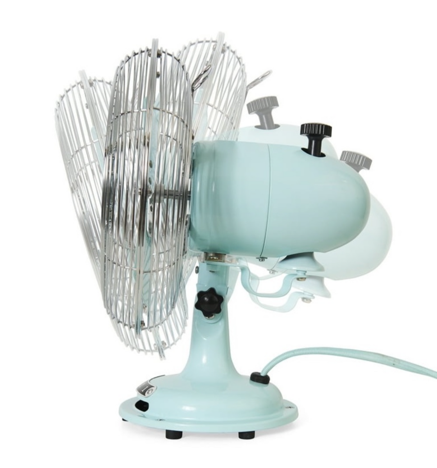 Better Homes & Gardens 8" 3-Speed Mint Retro Metal Tiltable-Head Oscillating New Table Fan