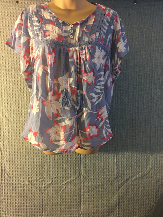 Como Blu Sheer Top