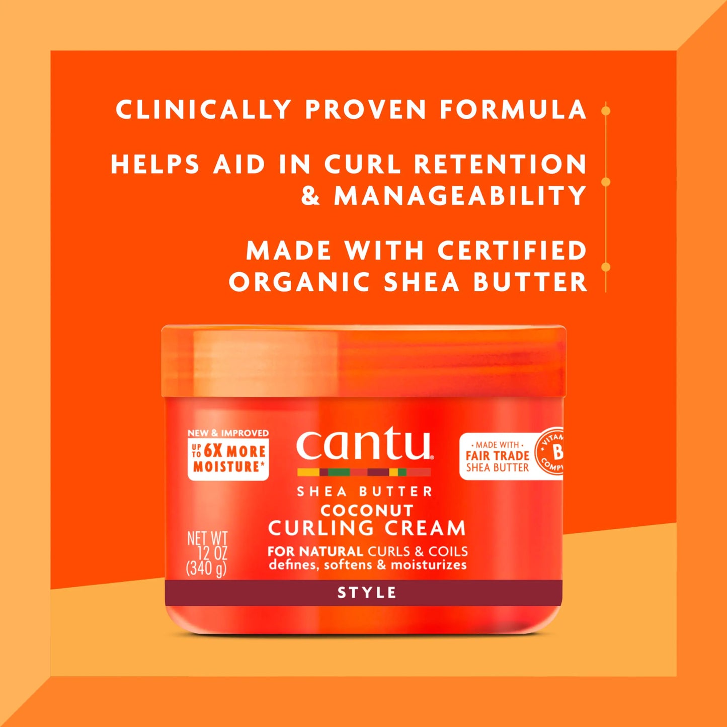 Cantu Coconut Curling Cream for Natural Hair with Pure Shea Butter, 12 oz (Pack of 2) 12 Ounce (Pack of 2)