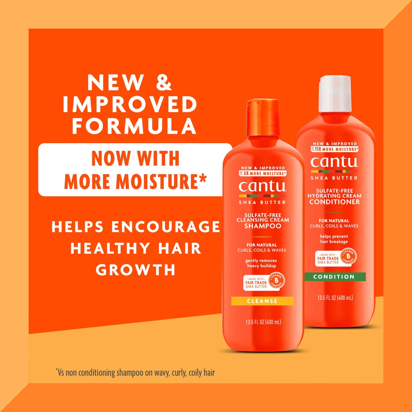 Cantu Shampoo & Conditioner with Shea Butter for Natural Hair, 13.5 fl oz (Pack of 2) 27 Fl Oz (Pack of 1)