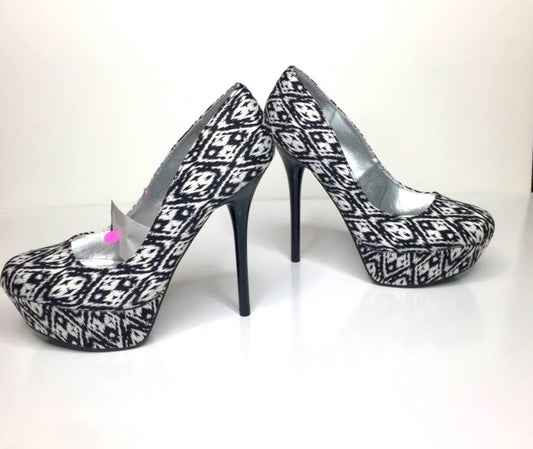 Black and white Qupid heels
