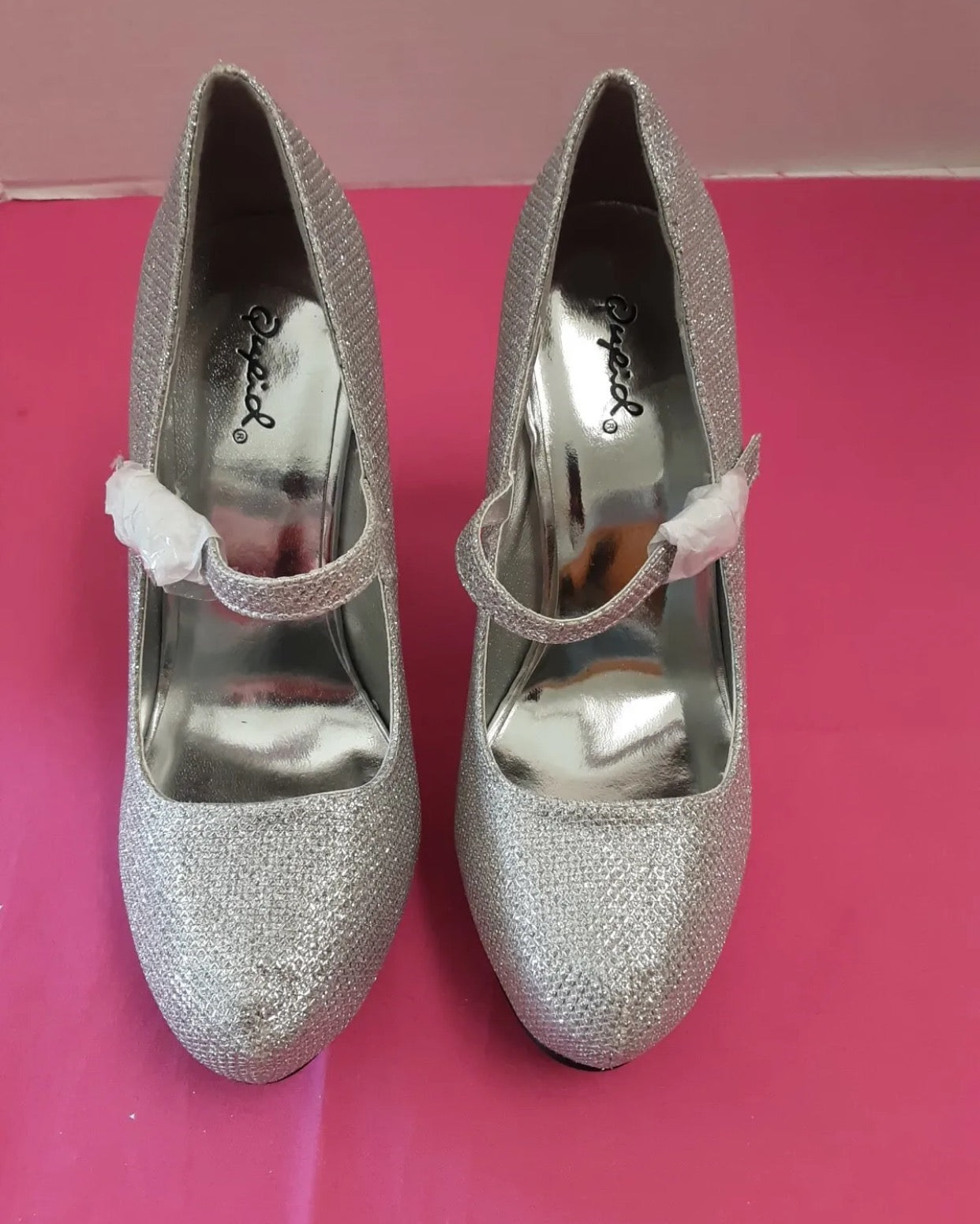 Silver and Glitter Qupid High Heels