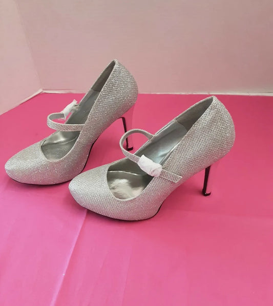 Silver and Glitter Qupid Heels